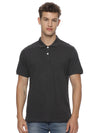 Monte Carlo Men's Charcoal Melange Plain Polo T-Shirt | Premium Half Sleeve Cotton Polo