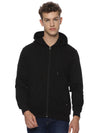 Monte Carlo Black Terry Hoodie for Men | Full Zip Hooded Sweatshirt | Regular Fit