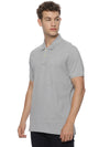 Monte Carlo Men's Light Grey Melange Plain Polo T-Shirt | Premium Half Sleeve Cotton Polo