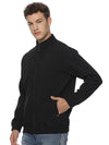 Monte Carlo Men's Bonded Black Fleece Jacket | Full Zip High Neck Winter Jacket