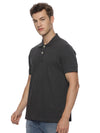 Monte Carlo Men's Charcoal Melange Plain Polo T-Shirt | Premium Half Sleeve Cotton Polo