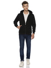 Monte Carlo Black Terry Hoodie for Men | Full Zip Hooded Sweatshirt | Regular Fit