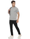 Monte Carlo Men's Light Grey Melange Tipping Polo T-Shirt | Premium Half Sleeve Cotton Polo with Contrast Collar