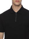 Monte Carlo Men's Black Zipper Polo T-Shirt | Premium Half Sleeve Cotton Zip Neck Polo