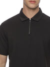 Monte Carlo Men's Charcoal Grey Zipper Polo T-Shirt | Premium Half Sleeve Cotton Zip Neck Polo