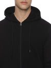 Monte Carlo Black Terry Hoodie for Men | Full Zip Hooded Sweatshirt | Regular Fit