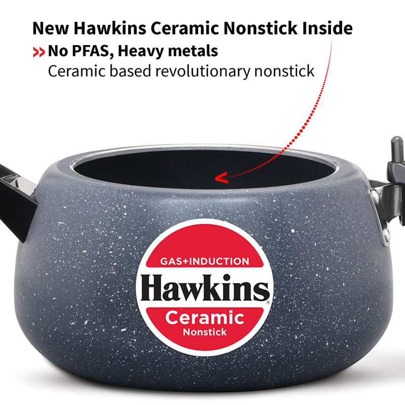 Hawkins 5 Litre Ceramic Nonstick Pressure Cooker – Healthy Cooking | Premium Corporate Kitchen Gift