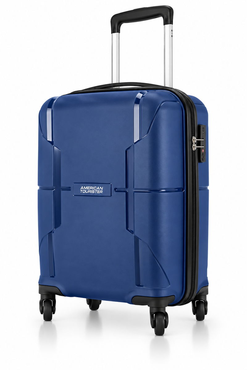 American Tourister Orbiter 66cm Medium Trolley Bag – Blue Polypropylene Hard Shell Luggage, 4 Wheels