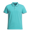 Aqua Blue Tipping Polo T-Shirt — Contrast Tipping Collar
