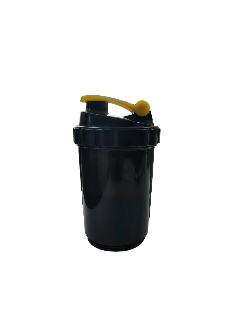 Black Sports Shaker Bottle with Yellow Lid | Gym & Fitness Water Bottle Customize