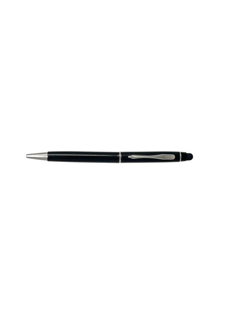 Black Steel Twist Ballpoint Pen with Silver Clip