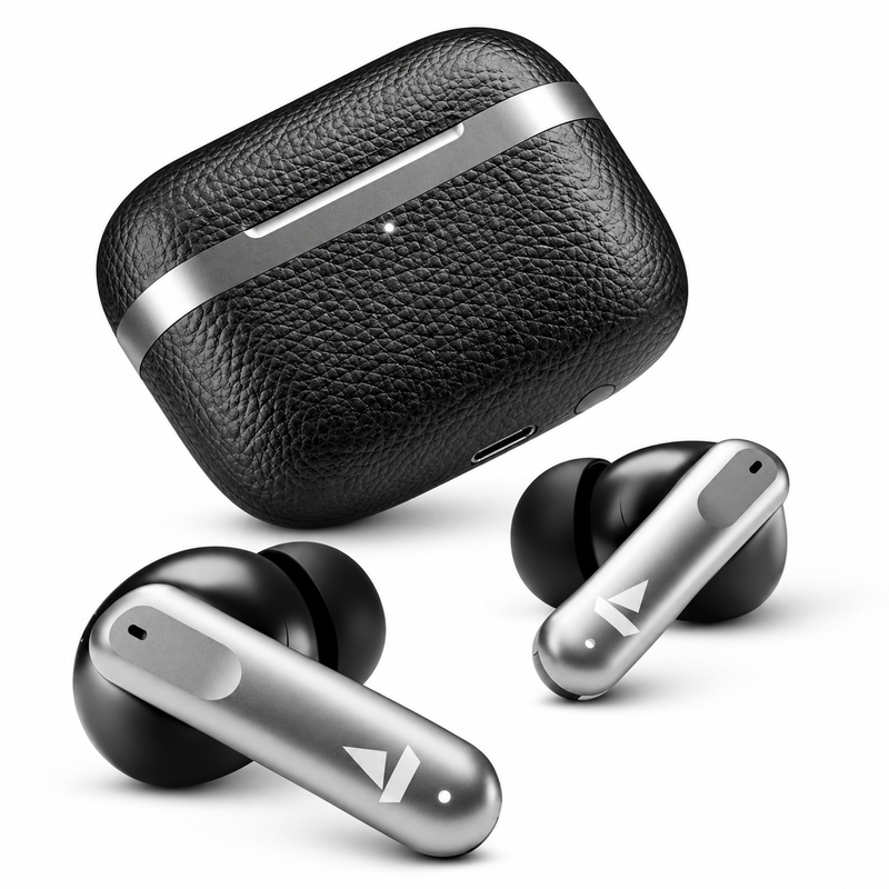 boAt Airdopes 111v2 Classic Black True Wireless Earbuds, Stylish Bluetooth Earbuds with Charging Case