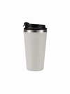 White Stainless Steel Travel Coffee Tumbler with Black Spill-Resistant Lid | Reusable Insulated Cup for Office & Corporate Gifting Customize