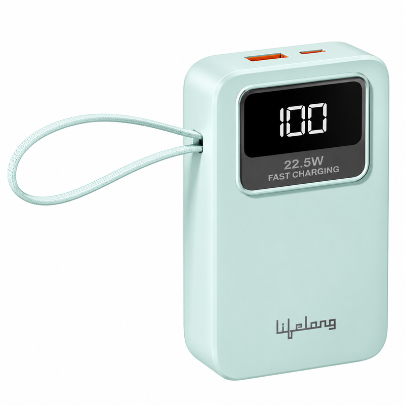 Lifelong 10000mAh Power Bank 22.5W Fast Charging | Digital LED Display, USB & Type-C Portable Charger