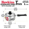 Hawkins Stainless Steel Tpan 1L with Glass Lid – Compact Induction Cookware | Corporate Gift Essential