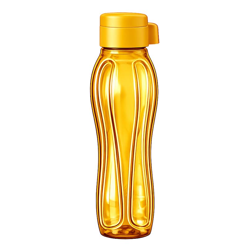 Tupperware 750ml Yellow Water Bottle - Leakproof Reusable Bottle for Gym & Office