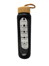 Motivational Water Bottle with Time Markers & Bamboo Lid | Hydration Tracker Bottle | 1 Ltr