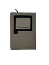 Modern Grey Linen-Textured Portfolio Notebook with Geometric Pocket
