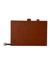 Premium Brown Leatherette Executive Diary Organizer with Geometric Design & Strap Closure