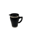 Black Insulated Travel Mug with Handle | Stainless Steel Commuter Coffee Mug with Sliding Lid