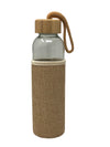 Glass Water Bottle with Bamboo Lid & Jute Sleeve | Eco-Friendly Reusable Bottle | 500ml Customize