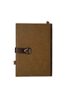 Premium Brown Leatherette Executive Diary Organizer with Metal Lock Closure