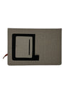 Modern Grey Linen-Textured Portfolio Notebook with Geometric Pocket