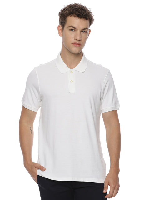 Monte Carlo Men's White Plain Polo T-Shirt | Premium Half Sleeve Cotton Polo