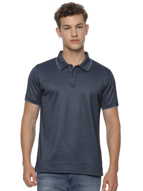 Monte Carlo MC Jaggard Navy Blue Polo T-Shirt for Men | Cotton Regular Fit Polo