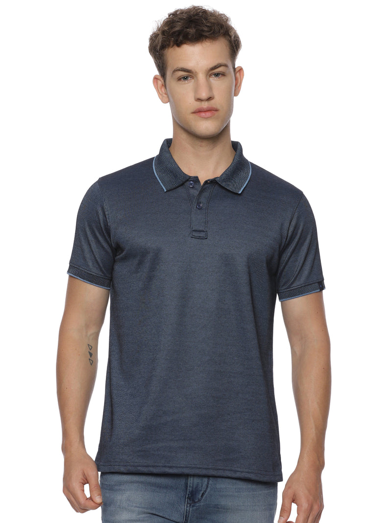 Monte Carlo MC Jaggard Navy Blue Polo T-Shirt for Men | Cotton Regular Fit Polo