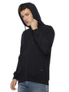 Monte Carlo Black Fleece Hoodie for Men | Full Zip Hooded Sweatshirt | Regular Fit