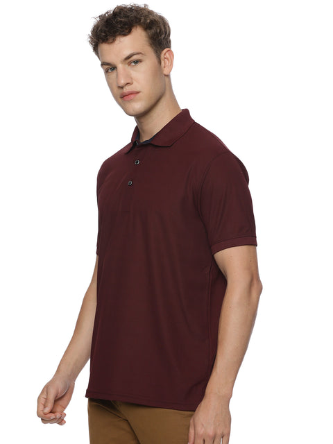 Monte Carlo Men's Maroon Dry Fit Polo T-Shirt | Premium Half Sleeve Performance Polo