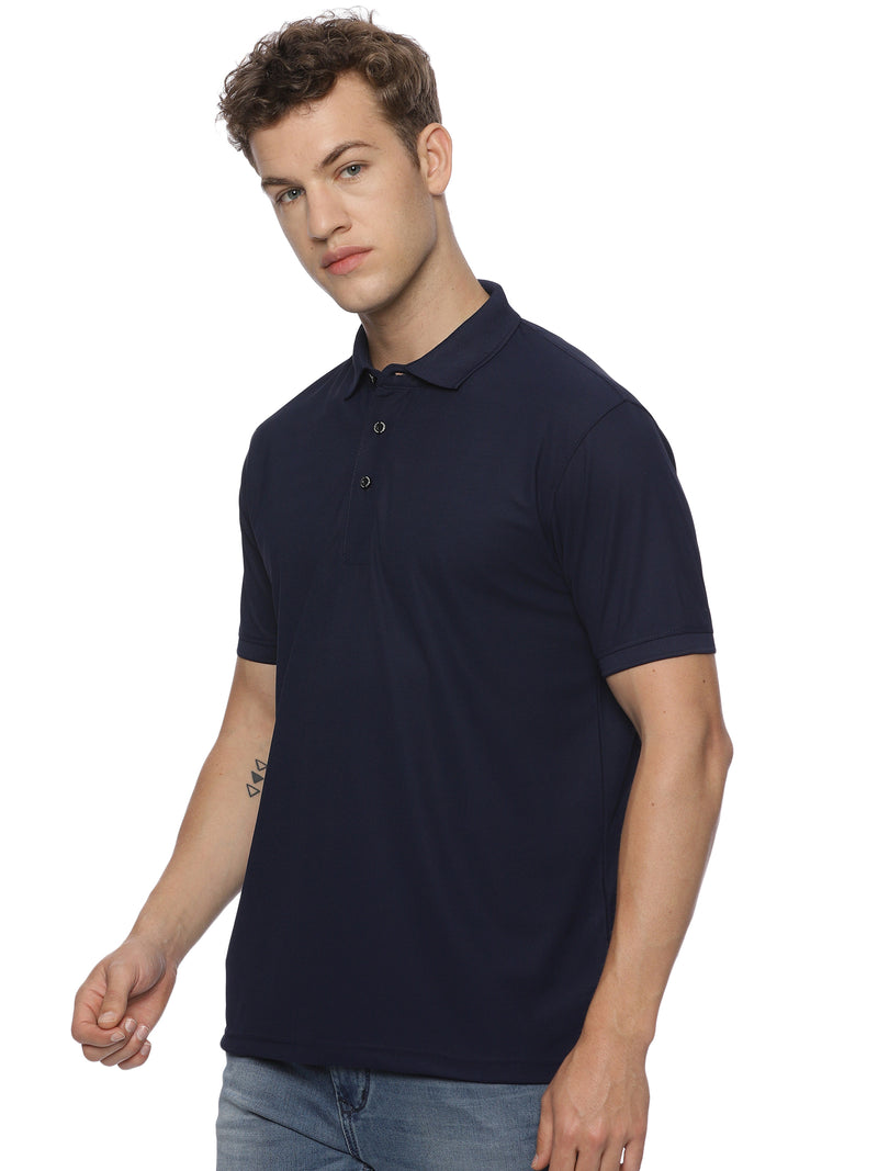 Monte Carlo Men's Navy Blue Dry Fit Polo T-Shirt | Premium Half Sleeve Performance Polo