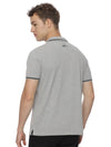 Monte Carlo Men's Light Grey Melange Tipping Polo T-Shirt | Premium Half Sleeve Cotton Polo with Contrast Collar