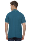 Monte Carlo Men's Peacock Green Tipping Polo T-Shirt | Premium Half Sleeve Cotton Polo with Contrast Collar