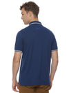 Monte Carlo Men's Indigo Blue Tipping Polo T-Shirt | Premium Half Sleeve Cotton Polo with Contrast Collar