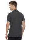 Monte Carlo Men's Charcoal Melange Tipping Polo T-Shirt | Premium Half Sleeve Cotton Polo with Contrast Collar