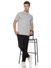 Monte Carlo MC Jaggard Light Grey Melange Polo T-Shirt for Men | Cotton Regular Fit Polo