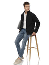 Monte Carlo Men's Bonded Black Fleece Jacket | Full Zip High Neck Winter Jacket