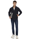 Monte Carlo Men's Bonded Navy Blue Fleece Jacket | Full Zip High Neck Winter Jacket