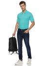 Monte Carlo Men's Aqua Blue Plain Polo T-Shirt | Premium Half Sleeve Solid Polo Tee
