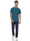 Monte Carlo Men's Peacock Green Tipping Polo T-Shirt | Premium Half Sleeve Cotton Polo with Contrast Collar