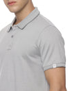 Monte Carlo MC Jaggard Light Grey Melange Polo T-Shirt for Men | Cotton Regular Fit Polo