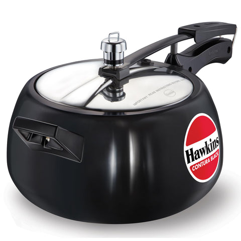 Hawkins 5 Litre Contura Black Pressure Cooker – Hard Anodised Curved Design | Premium Corporate Gift