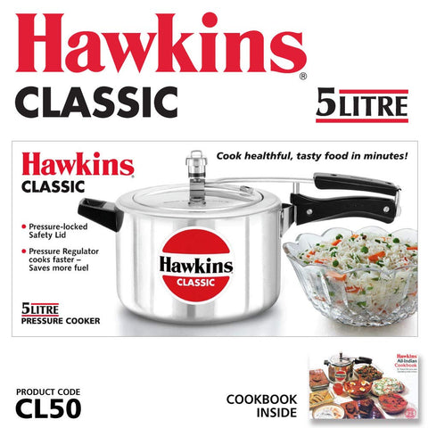 Hawkins 5 Litre Classic Pressure Cooker – Durable Aluminium Cookware | Premium Corporate Kitchen Gift