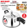 Miss Mary Handi Pressure Cooker 5 Litre Silver (MMH50) – Large Capacity Aluminium Cooker | Corporate Gift Essential