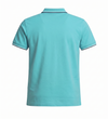 Aqua Blue Tipping Polo T-Shirt — Contrast Tipping Collar