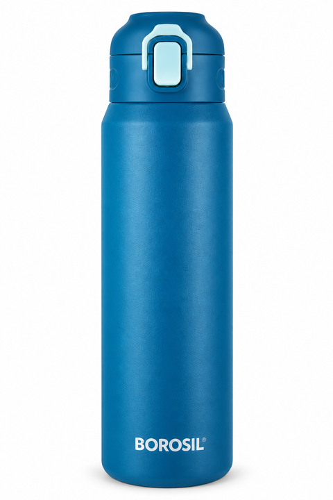 Borosil Aquasport 800 ML Vacuum Insulated Stainless Steel Water Bottle – Blue