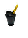 Black Sports Shaker Bottle with Yellow Lid | Gym & Fitness Water Bottle Customize