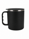 Black Stainless Steel Coffee Mug with Lid | Insulated Office Travel Mug 150 ML Customize